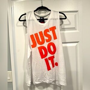 Women’s Nike Tank Top- White- Just Do It- Size Large
